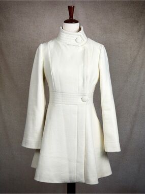 Wool High Collared Dress Coat